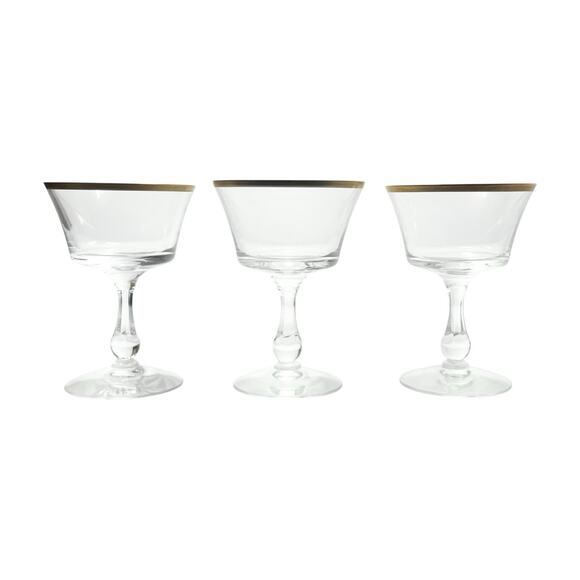 Fostoria Other - Fostoria “Richmond” Set of 3 Coupe Champagne Glasses 5 1/4” 6oz Signed